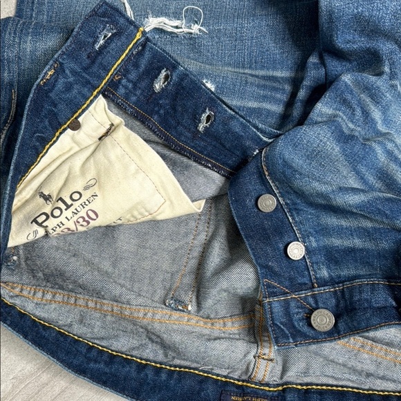 Polo by Ralph Lauren Blue Straight-Leg Jeans with Distressed Details - Picture 7 of 9